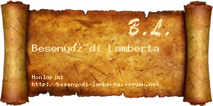 Besenyődi Lamberta névjegykártya